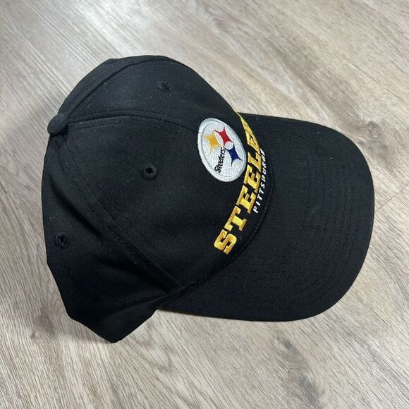 Vintage Pittsburgh Steelers Hat Snapback NFL Football Twins Enterprise Black Cap - Picture 8 of 8